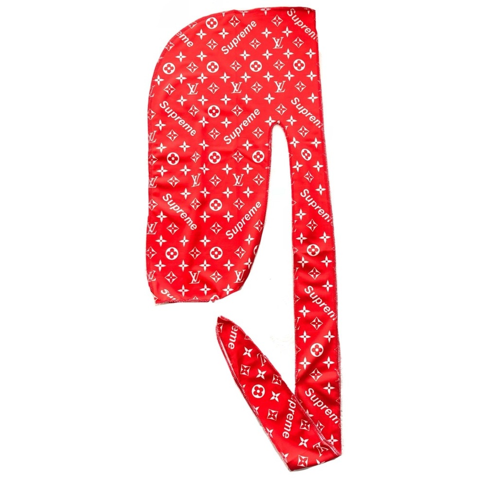 Unisex Women Men supreme Red Hat Cap Premium Designer DuRag Wave @iresellnyc